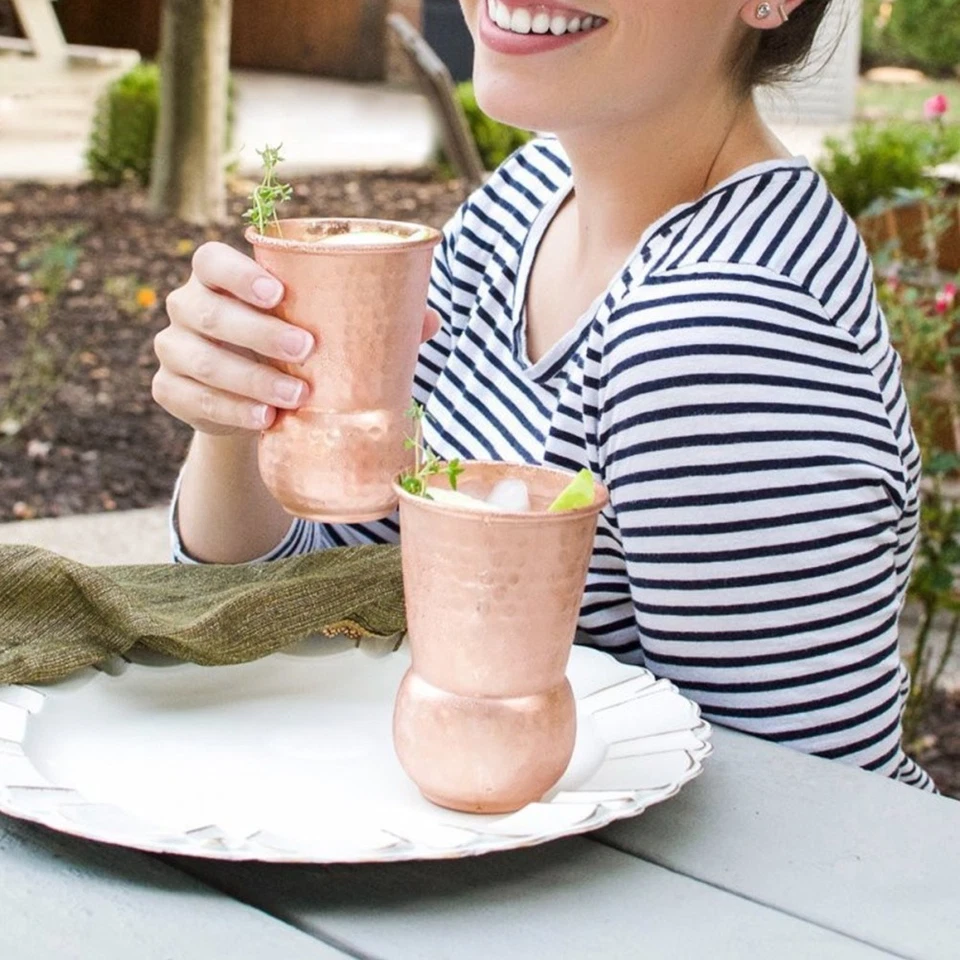 400ml Rose Copper Cup Shot Glasses Retro Wine Goblet Toasting - Image 4 of 4