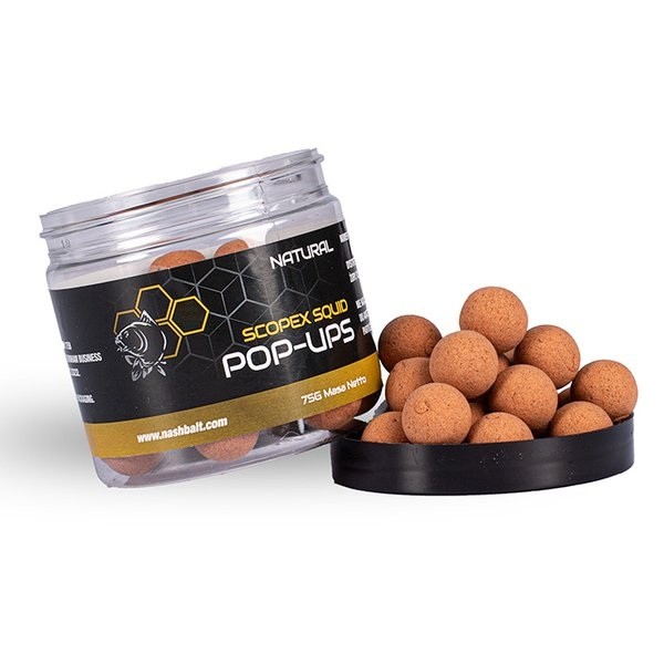 Nash Scopex Squid Pop Ups 15mm 20mm 75g Natural Boilies 3390₽