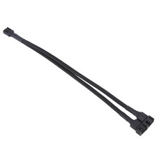 1 to 2 Way Braided Cable Y Splitter 3/4 Pin PWM Male Connector Fan Computer2258
