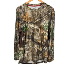 Realtree Edge Hunting Shirt Mens Large Camo Long Sleeve Outdoors Pullover