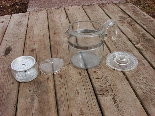 Vintage Pyrex Flameware Glass 6-9 Cup Percolator Coffee Pot Complete - 7759