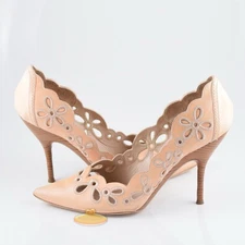 NINA RICCI Embroidered Leather Pump Size 9.5 US / 40 EU $1100 New NWOB
