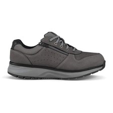 Joya Dynamo Mens Wide Dark Grey Leather & Textile Arch Support Zip & Lace Traine