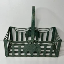 Sage Green Grape Leaves Metal Plant Holder Basket Decorative Solid Metal Basket