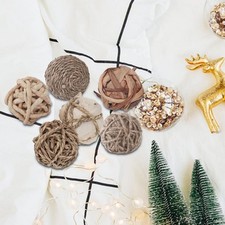 6 Pieces Decorative Rattan Balls Hanging Balls Centerpiece Bowls Orbs Vase