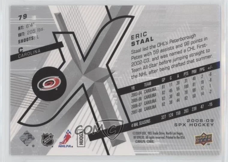 2008-09 SPx Eric Staal #79 - Image 2 of 2