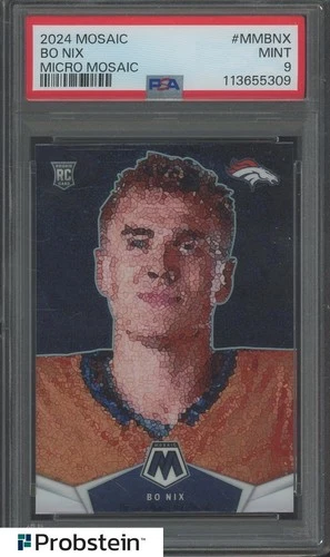 2024 Mosaic Micro Mosaic Bo Nix Broncos RC Rookie SSP CASE HIT PSA 9