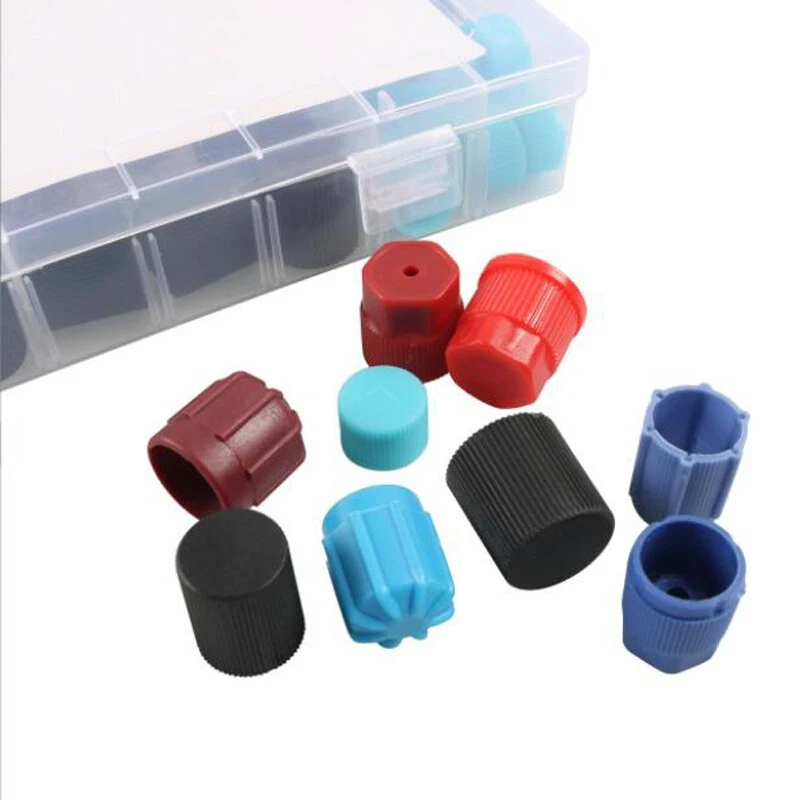 50PCS Car Repair A/C R134a R12 High Low Side Valve Core Port Dust Caps Tool Foto 4 de 4