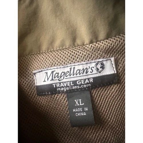 Magellans Travel Gear Mens XL Khaki Utility Vest Multi-Pocket RFID Safe Fishing image 3