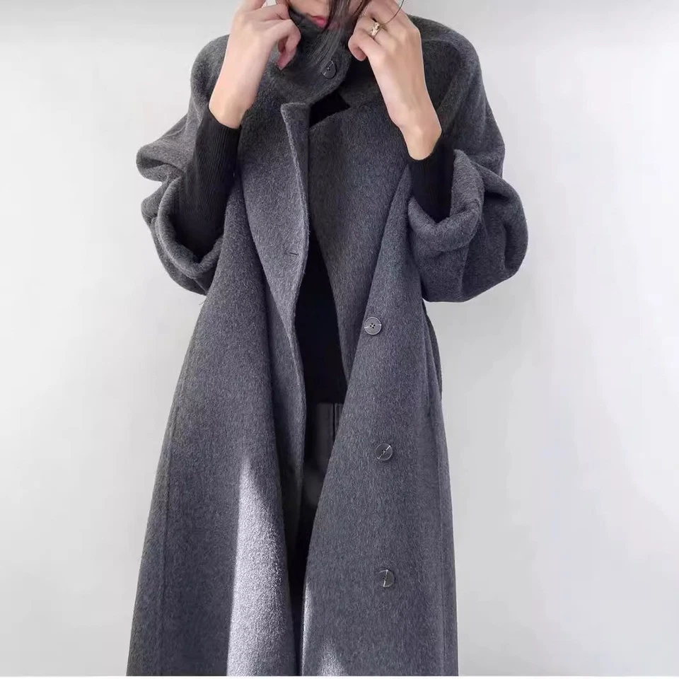 Nuevo abrigo Max Mara para mujer cuello alto hebilla lateral doble cara lana cachemir Foto 4 de 4