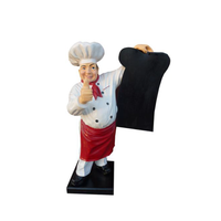 Werbe Tafel Koch Figur Statue Skulptur Werbefigur MenüTafel Werbeaufsteller Neu