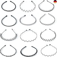 12 StüCk Metall Haarband, Welle Haarreif MäNner Damen Mit Rutschfesten ZäHnen, S