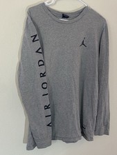 Jordan Air Jordan Men's Gray Long Sleeve Graphic Print Crew Neck T-Shirt Size L