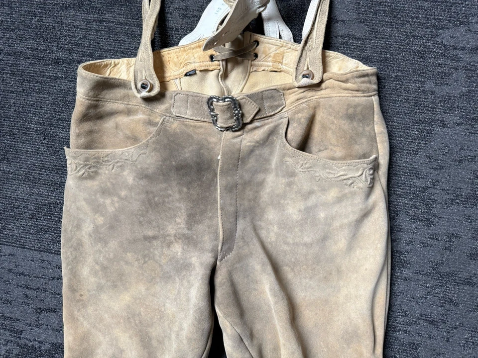 Lederhose Trachten kurz Dreiviertel Hose Herren gebraucht - Bild 3 von 4