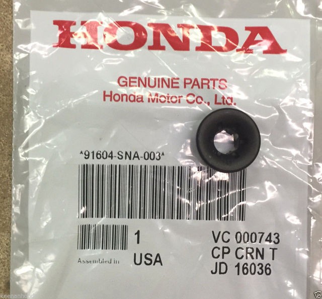 Genuine Honda Grommet 91604-SNA-003 | 91604SNA003 | OE | Black