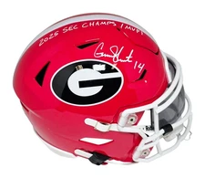 Gunner Stockton Autographed Georgia Bulldogs Speed Mid-Size Helmet SEC Champ BAS