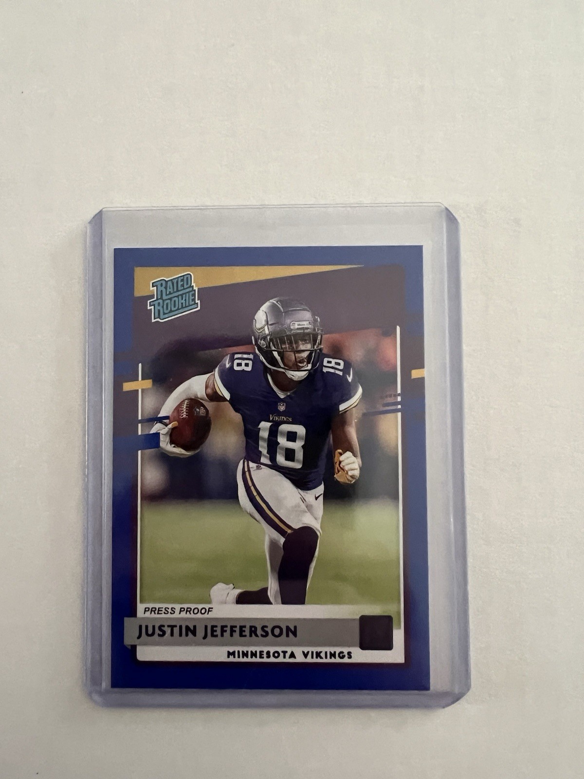2020 Panini Donruss - Rated Rookie Justin Jefferson #313 Press Proof Blue (RC)