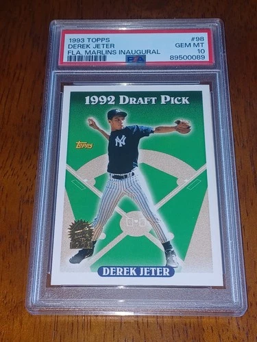 1993 TOPPS FLORIDA MARLINS INAUGURAL #98 DEREK JETER RC HOF PSA 10