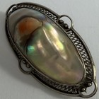 ANTIQUE ART DECO STERLING SILVER FILIGREE BLISTER PEARL BROOCH — photo 6