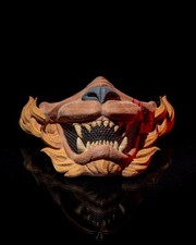 Máscara de gruñido de león - Máscara de animal multicolor impresa en 3D | León realista de media cara