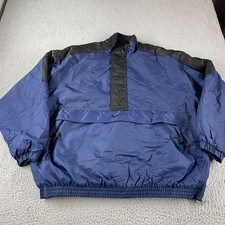 Vintage Nike Air White Tag Big Swoosh 90 s Navy Blue Puffer Zip Jacket 2XL Coat