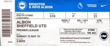 Brighton & Hove Albion v Sheffield United 12/11/23 Ticket Premier League