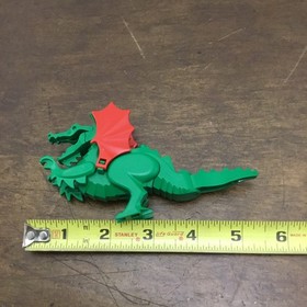 Lego Classic Green Dragon Figure w Red Wings, 6056 6076 6082 6087 Vintage Knight