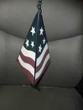 Heavy Metal American Flag Wind Chimes Really Nice Sounding 10" Tall Plus Ringer