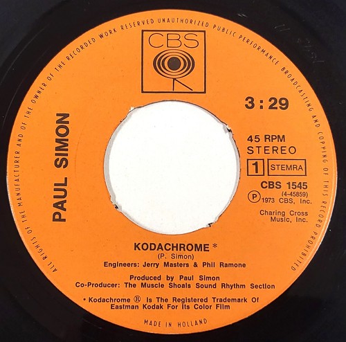 Paul Simon – Kodachrome 7" Vinyl VG+ BE967 - Picture 3 of 4