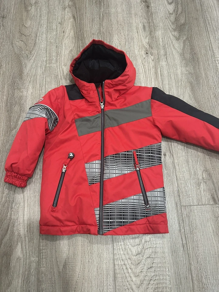 Obermeyer Ski Jacket - Kids / Boys Size 4 - Red, Grey, Black - Image 2 of 4