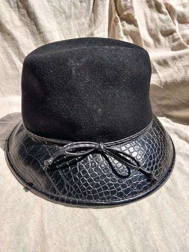 Scala Collezione Wool Black Bucket Hat 