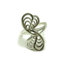 Stylish Long Sterling Silver Ring Hallmarked Solid 925 Handmade Perfect Quality