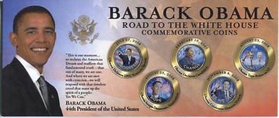 USA Barack Obama Road to the White House Commemorative Clad Coin Set 2009 COA