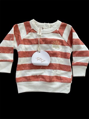 Tun Tun (Peru) NWT Terracotta Stripe  Sun Pullover  Long Sleeve Top - 3-6Mos