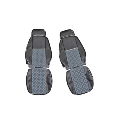 2 Sitzbezüge Aus Leder Schwarz Grau Für Iveco Euro Tech Lkw 2003-2006