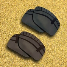 2 Pairs Lenses Replacement for-Oakley Double Edge OO9380 Polarized-Black Brown