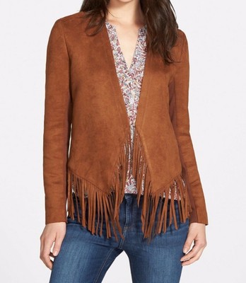 fringe faux suede jacket