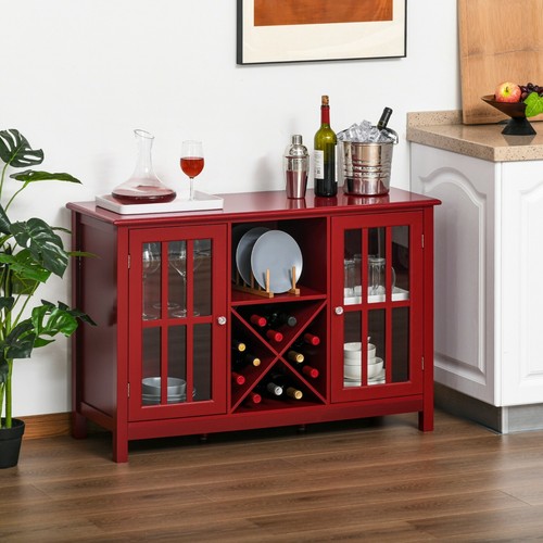 Aparador de madera gabinete de entrada almacenamiento cocina armario de vino buffet rojo |