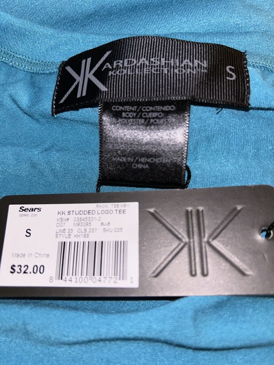 NWT Kardashian Kollection Women's Logo Rhinestone T-shirt Size S