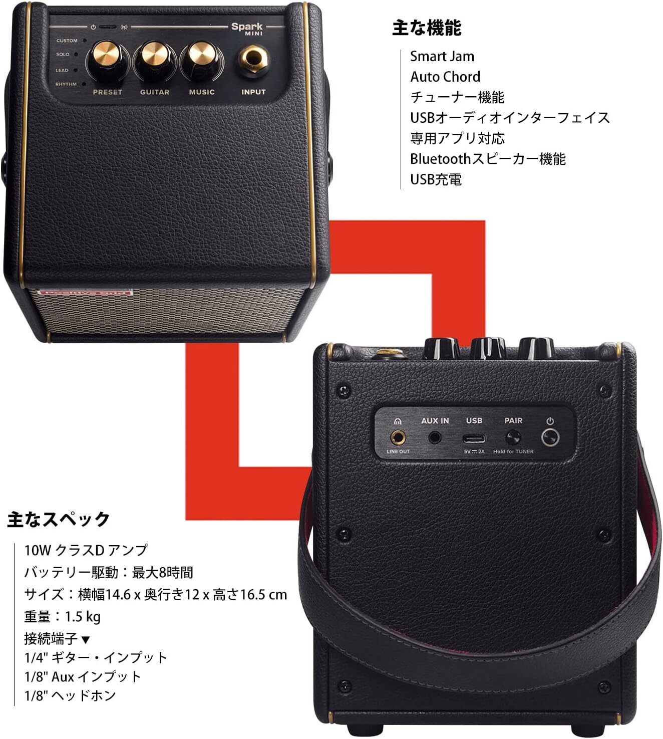 Positive Grid Spark GO Pearl Smart Guitar & Bass Amp, Encei