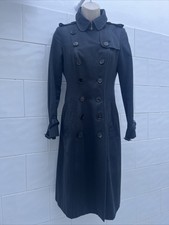 Burberry Prorsum Trench Coat Charcoal Black Sheen Uk6 Xs It36