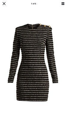 balmain black and white striped dress Black White Stripe Knit Mini Dress – Sarah's boutique main image 0