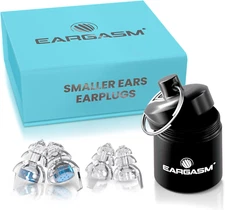 Eargasm Smaller Ears Earplugs - Blue High Fidelity Filtered Noise Reducing Reusa