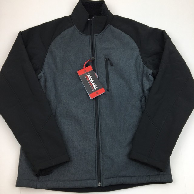 Kirkland Signature Men's Soft Shell Jacket Sherpa Lined Medium Gray