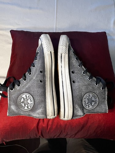 CONVERSE John Varvatos CT HI Silver/Black Men's Shoes Size 5/Women's Size 7 used - Picture 4 of 11