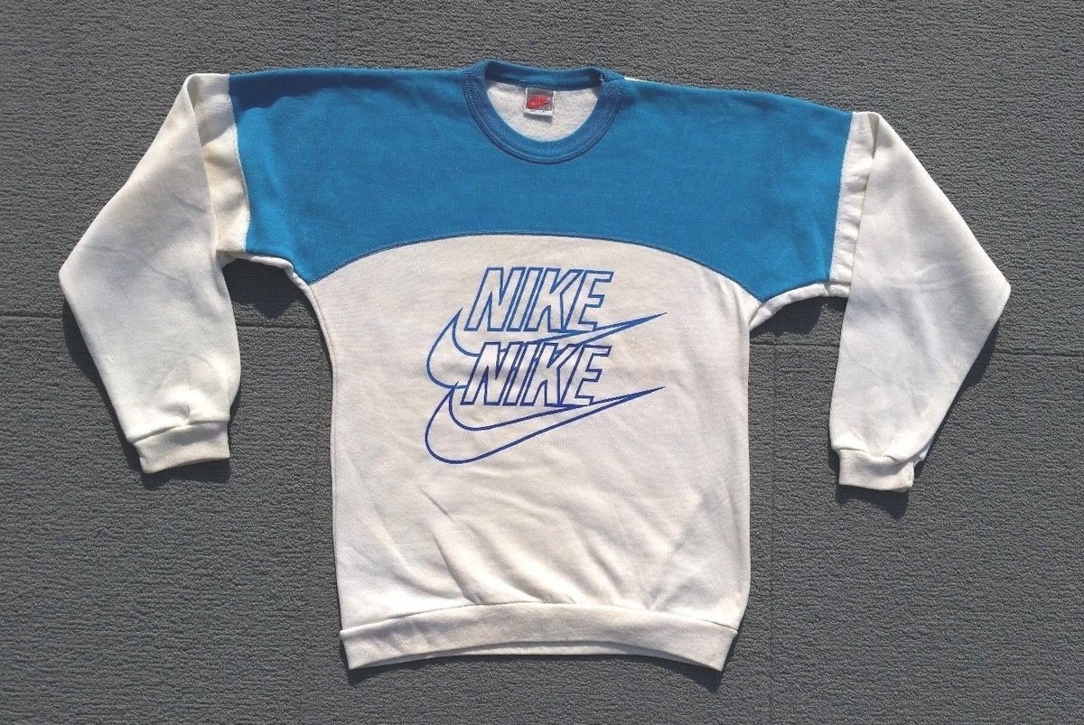 90s NIKE Swoosh Sweatshirt Sz S Running Track Top Shirt Training Made USA RARE