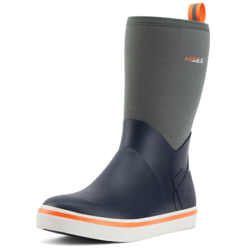 HISEA Men Fishing Deck Boots Mid-Calf Waterproof Non-Slip Mud Garden Rain Boots - Picture 30 of 49