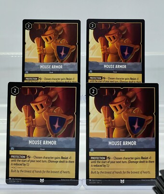 Disney Lorcana Mouse Armor 203/204 Rise of the Floodborn Uncommon 4 Cards Set