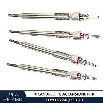 4x Candelette per TOYOTA RAV 4 II, DYNA, PREVIA II 2.0 2.5 D-4D 4WD 2001- CF93 - Imagen 2 de 3