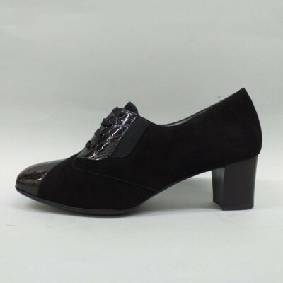 Scarpe Melluso donna X5400 mocassino allacciato in camoscio nero